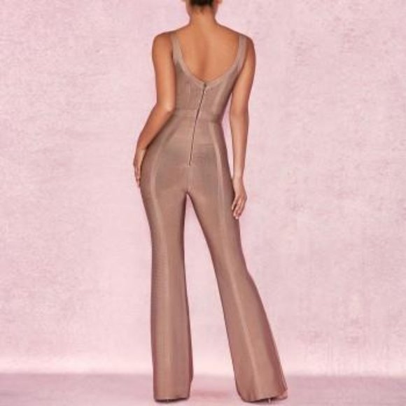 Sleeveless V Neck Bandage Jumpsuit #1059 - Picture 5 of 6